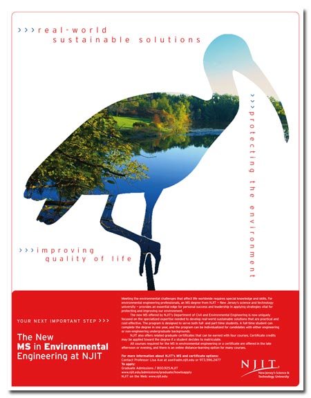 NJIT MS in Environmental Engineering fold out poster Brochure Cover